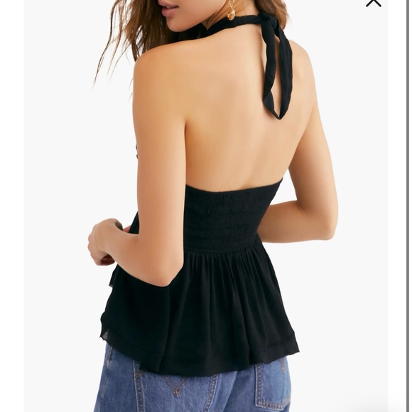 Free People Chrissy Black  Halter Top - Picture 3 of 10